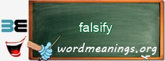 WordMeaning blackboard for falsify